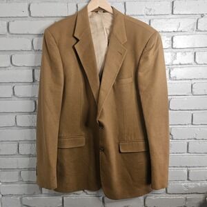 Bill Blass Mens Blazer 46L Cashmere Brown Dick Bruhn Coat Suit Jacket
